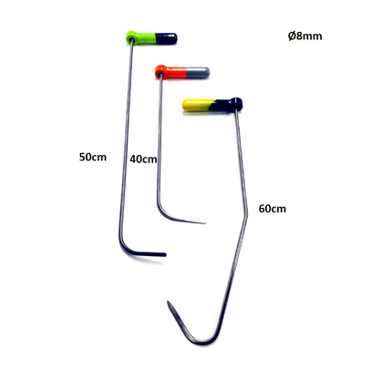3 Parça Sustalı Çubuk Takımı 40-50-60 cm / 8 mm 360 Derece 